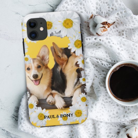 Coques Case-Mate iPhone Chat de chien floral Amoureux des chiens de photo 