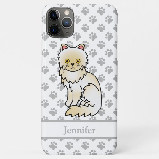 Coques Case-Mate iPhone Chat de dessin animé persan couleur crème mignon & (Dos)
