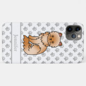 Coques Case-Mate iPhone Chat de dessin animé persan rouge mignon & nom (Dos (Horizontal))