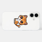 Coques Case-Mate iPhone Chat de dessin animé tabby orange adorable (Verso (horizontal))