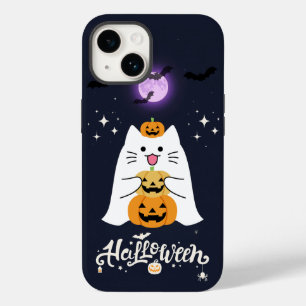 Coque Pour iPhone 14 Chat de Halloween au clair de lune – Nuit effrayan