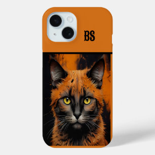 Coque Pour iPhone 15 Chat de Halloween mignon et effrayant déguisé