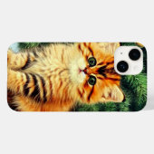 Coques Case-Mate iPhone Chat de Noël Vintage (Verso (horizontal))