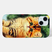 Coques Case-Mate iPhone Chat de Noël Vintage (Verso (horizontal))