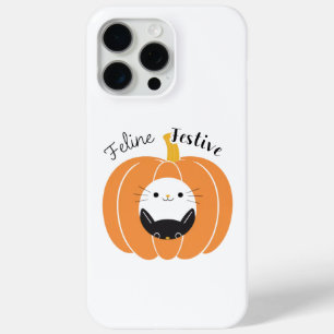 Coque iPhone 15 Pro Max Chat de pumpkin festif et mignon pour Halloween iP