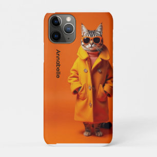 Case-Mate iPhone Case Chat de voyage orange élégant