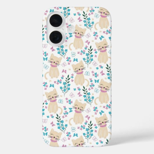 Coques Case-Mate iPhone Chat délicat et gribouillis botanique (Verso)