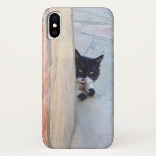 COQUES Case-Mate iPhone CHAT DÉTECTIF DERRIÈRE LE MUR DE PIERRE (Dos)
