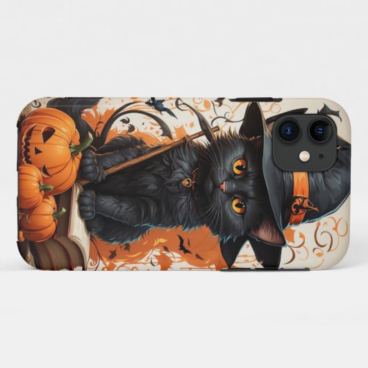 Coques Case-Mate iPhone Chat d'Halloween (Dos (Horizontal))