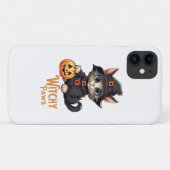Coques Case-Mate iPhone Chat d'Halloween aux pattes ensorcelées (Dos (Horizontal))
