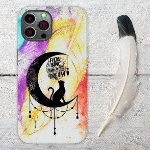Coque Pour iPhone 14 Chat Dreamcatcher   Tout commence par un rêve