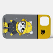 Coques Case-Mate iPhone Chat drôle dans les bottes de pluie - Humour de ch (Verso (horizontal))
