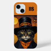 Coques Case-Mate iPhone Chat éffrayant d'Halloween caché (Verso)