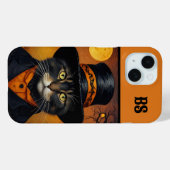 Coques Case-Mate iPhone Chat éffrayant d'Halloween caché (Verso (horizontal))