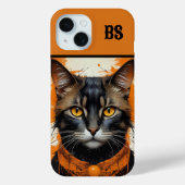 Coques Case-Mate iPhone Chat éffrayant d'Halloween caché (Verso)