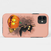 Coques Case-Mate iPhone Chat effrayé par Citrouille Fun Halloween caractèr (Dos (Horizontal))