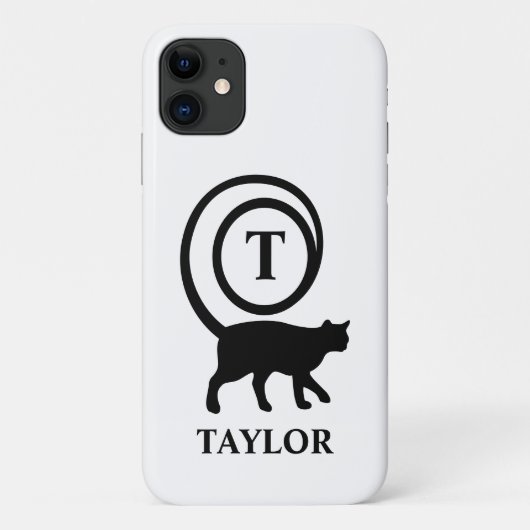 Coques Case-Mate iPhone Chat élégant avec initiale de nom Monogramme Chato (Dos)