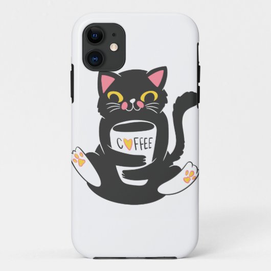 Coques Case-Mate iPhone Chat embrassant une tasse de café - Choisir colo a (Dos)