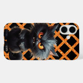 COQUES Case-Mate iPhone CHAT EN COLÈRE NOIRE FLUFFÉ HALLOWEEN (Verso (horizontal))