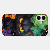 COQUES Case-Mate iPhone CHAT EN COLÈRE NOIRE FLUFFÉ HALLOWEEN (Verso (horizontal))