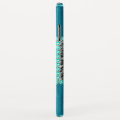 Coques Case-Mate iPhone Chat en métal turquoise, Rhinestones Personnalisé (Dos/Droite)