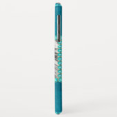 Coques Case-Mate iPhone Chat en métal turquoise, Rhinestones Personnalisé (Dos/Gauche)