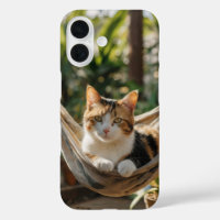 Chat endormi dans un hamac