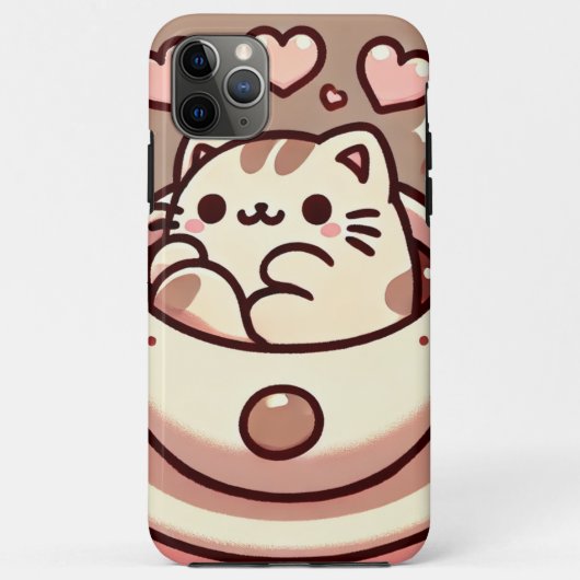 Coques Case-Mate iPhone Chat et café en gros Kawaii Kitty à Teacup (Dos)