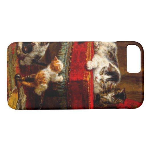 Coques Case-Mate iPhone Chat et chatons Jouer avec chaise (Dos (Horizontal))