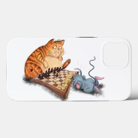 Coques Case-Mate iPhone Chat et souris Jouer aux échecs Dessin drôle (Verso (horizontal))