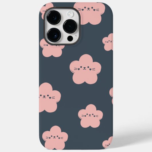 Coques Case-Mate iPhone Chat Fleur Rose | Chat au visage mignon | amateur (Verso)