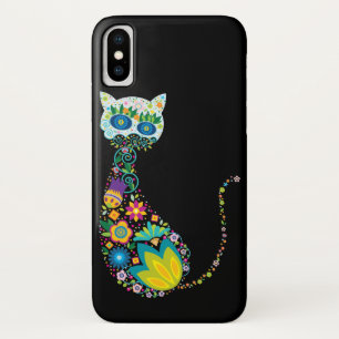Coques Pour iPhone Chat floral coloré