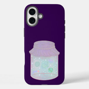 Coques iPhone 16 Plus Chat Galaxie dans un Pot Art de Chat Kawaii de l
