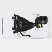 Coques Case-Mate iPhone Chat gras noir désossé (Dos (Horizontal))