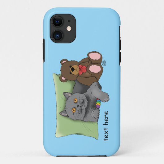 Coques Case-Mate iPhone Chat gris ours en peluche (Dos)