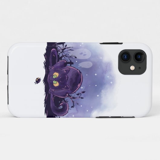 Coques Case-Mate iPhone Chat Halloween aquarelle (Dos (Horizontal))