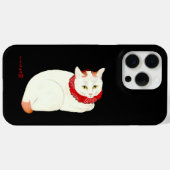 Coques Case-Mate iPhone Chat japonais blanc et gingembre (Verso (horizontal))