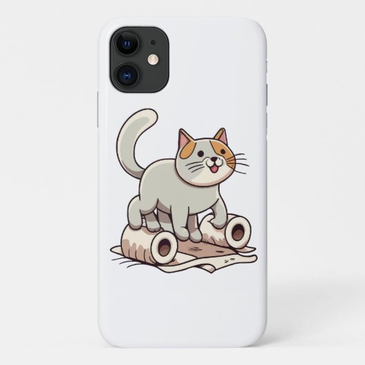 Coques Case-Mate iPhone Chat Jouant avec du Papier Toilette (Dos)
