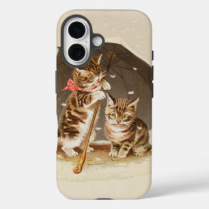 Coques iPhone 16 Chat Kitten chaton antique vintage jolie mignonne