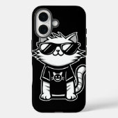 Coques Case-Mate iPhone Chat le plus froid avec lunettes de soleil Noir (Verso)