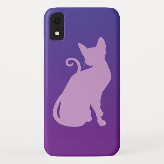 Coques Case-Mate iPhone Chat Lilas sur Fond Violet (Dos)