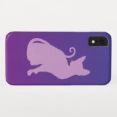 Coques Case-Mate iPhone Chat Lilas sur Fond Violet (Dos (Horizontal))