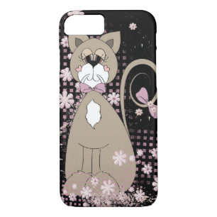 Case-Mate iPhone Case chat mignon avec fleurs et cravate arc