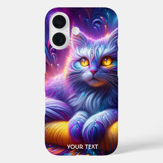 Coques Case-Mate iPhone Chat mignon bleu violet Imaginaire (Verso)