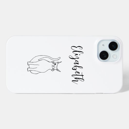 Coques Case-Mate iPhone Chat mignon noir blanc Carton Winking Kitty (Verso (horizontal))