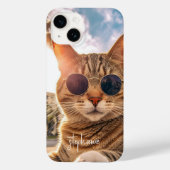 Coques Case-Mate iPhone Chat mignon portant des lunettes de soleil à Miami (Verso)