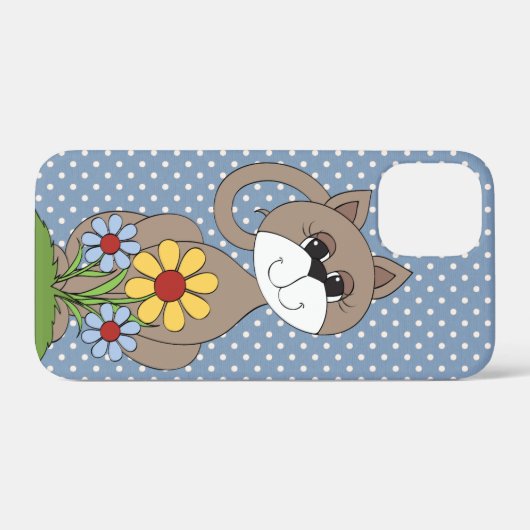 Coques Case-Mate iPhone chat mignon sur pois (Verso (horizontal))