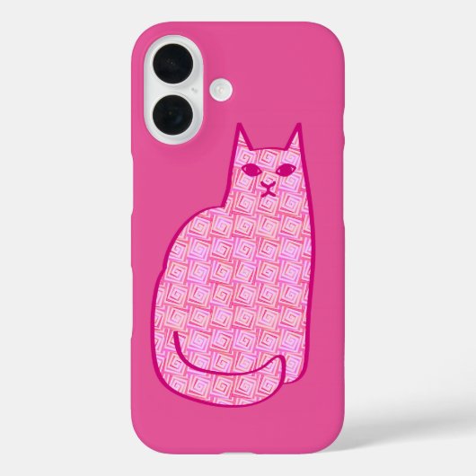 Coques Case-Mate iPhone Chat moderne du milieu du siècle, Fuchsia et rose  (Verso)