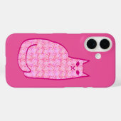 Coques Case-Mate iPhone Chat moderne du milieu du siècle, Fuchsia et rose  (Verso (horizontal))