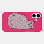 Coques Case-Mate iPhone Chat moderne du milieu du siècle, gris / gris et r (Verso (horizontal))